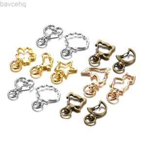 Keychains Lanyards 10pcs Cat Coeur Snap Hook Clips Clips Clips Bustres pour les clés Classement Lobain Classement pour les accessoires de bijoux de fermoir clés D240417