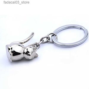 Llaveros Cordones Llavero de gato 3D Llavero lindo para mujeres Gatito Gato de la suerte Llavero Llavero Titular de la llave Coche para hombre Portachiavi Chaveiro Llaveros Bolsa Charm Q240201