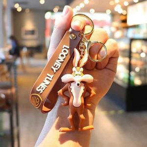 Keychains Lanyards Cartoon Characle Keynchain Bugs Bunny Daffy Duck Cat Bag Pendant Accessoires Children Toy Toy Dancy Gift Q240403