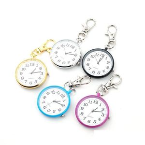 Keychains Lanyards Quartz Digital Watch Keychain Imperproof Nurse Pocket Pocket Christmas Gift Chain Drop Livrot Fashion Accessoires DH0BT