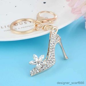 Keychains Lonyards High Heel Shoe Keychain Hicestone Crystal Purse Car Chain Chain Chain Chain Deorative Alloying Cleyring