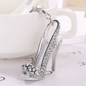 Keeschains Lanyards Luxury Medies Crystal Sandals Keetchain Righestone High Heel Shoe Charms Handbag Pendant Accessoire ACCESSORIE CAR TUNKET