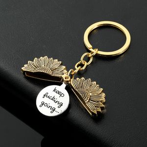 Porte-clés longes en métal, pendentif créatif lettre tournesol peut ouvrir décoration porte-clés cadeau
