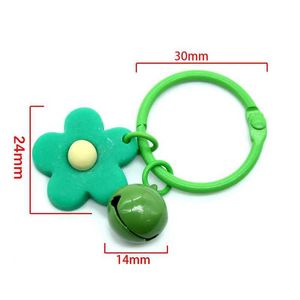 Keychains Lonyards Nouvelles mode Small Candy Flower Keychain For Women Girl Girl Key Ring Car Car Key Chain Chain Sac Charms Pendentif Party Bijoux