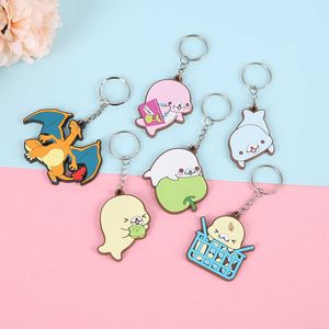 Keychains Lanyards PVC Cartoon Silicone Keychain 3d Rubber Soft Student Decoration Pendante Activity Small Gift Q240403