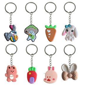 Keychains Lanyards Rabbit Keychain Boys Key Ring For Women Chain Accessories Backpack Handbag and Car Gift Saint Valentin Day Keyring Suit OT2VS