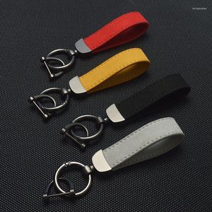 Keychains Metal Car Keychain Suede Villages Course Horseshoe Buckle Key Tag Moto Keyfobs Ménage Lock Auto Decoration ACCESSOIRES MIRI22