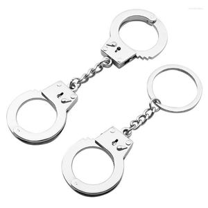 Keychains Novelty Novelty Silver Double Lock Pusfs Keychain Anillos de llave Joya de moda Miri22