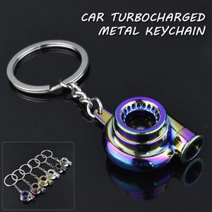 Keychains Mini Turbo-turbocompresseur Keychain Spinning Turbine Key Ring Metal Pendant Car accessoires intérieurs Sécheur Hair Creative Gifts
