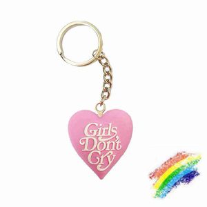 Porte-clés Pink Girls Don't Cry Human Made Porte-clés Hommes Femmes Amour Porte-clés Pendentif T220909