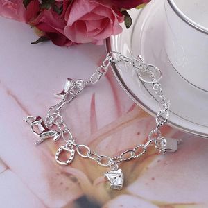 Porte-clés Bracelet en forme de cheval plaqué argent, design de mode, cadeau réfléchi pour petite amie