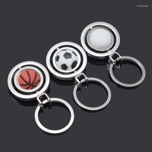 Porte-clés petit basket-ball Football Golf support rotatif métal Sport Football pendentif porte-clés porte-clés pour sac à dos bijoux