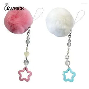 Keychains Hair Soft Ball Phone Challe Ornement Pretty Star Sceyring pour mobile et sac à main