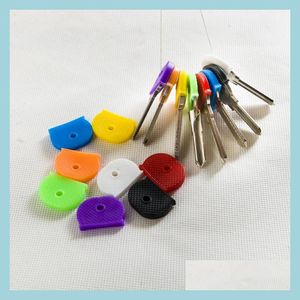 Keychains Soft Key Cap Er Topper SILE Rubber Sheve Rings Identifier Identifier vos couleurs MTI Couleurs en gros de livraison de chute Fashio Dhgarden DHCL5