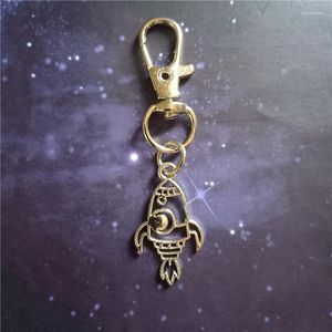 Porte-clés Space Craft Keychain Jewelry Antique Silver Color Charm Ship Key Ring Creative