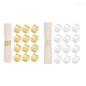 Porte-clés ronds de serviette de printemps ensemble de 12 boucles de porte-serviettes rondes en spirale en métal pour la décoration