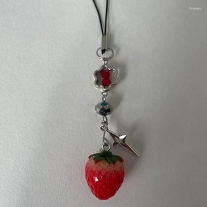 Keychains Strawberry Delight Charmón Correa de encanto Pastel Goth Fairycore Y2K Key Chains Lindo llavero