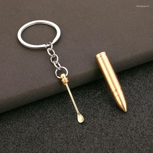 Porte-clés utilitaire 2 en 1 porte-clés de voiture porte-clés pour hommes femmes forme Earpick oreille Pick cuillère support automatique accessoires outils
