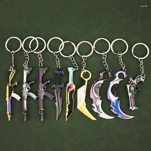 Porte-clés Valorant Melee Reaver 2.0 Karambit Porte-clés Pour Hommes Jeu Périphérique M4 Samurai Dagger Modèle Porte-clés En Métal Pendentif Bijoux Cadeau