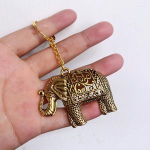 Llaveros Vintage Color oro Mammoth Elefante Llavero Moda Mascota Amuleto Joyería Regalo Puerta de coche Cerradura Accesorios para llaves Anillo de aleación