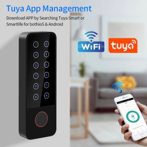 Teypads Wifi Tuya App Metal impermeable al agua Controlador de acceso de huellas dactilares Biométrico Card Rfid Tarjeta RFID Sistema de control de acceso de puerta independiente
