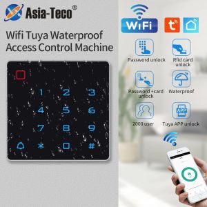 Teclas Wifi Tuya Smart App Access Control de acceso Digital Integrado RFID 125KHz IP67 Reader de tarjetas de retroiluminación impermeable Wiegand Entrada de Wiegand