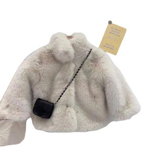 Enfant filles fausse fourrure manteau vêtements hiver chaud enfants veste blanc épais vêtements d'extérieur 231220