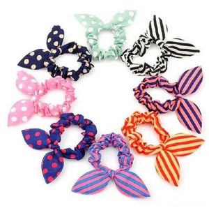 Accessoires pour cheveux pour enfants et dames bandeau mignon à pois arc oreilles de lapin bandeau avec élastique chouchou femme Ponytail Holder styles envoyant au hasard 100pcs un sac