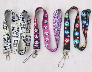 Porte-clés avec motif de visage de Panda pour enfants, lanière pour Badge, porte-carte d'identité, tête de Panda, porte-clés de téléphone, sangles de cou