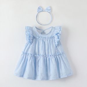 enfants bébé filles robe été bleu vêtements tout-petits vêtements bébé enfants filles violet rose robe d'été 01Op #