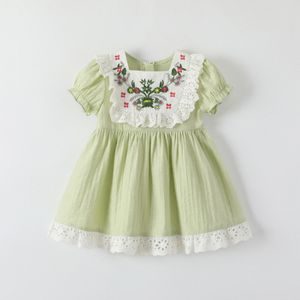 enfants bébé filles robe d'été vêtements verts pour les tout-petits vêtements bébé enfants pourpre rose rose robe d'été l9dg #