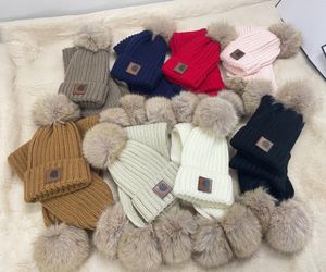 Bonnets pour enfants Ensemble écharpe Designer Enfants Bonnet Chapeau Chaud Hiver Skullies Kid Marque Tricot Enfants Chapeaux Garçons Filles Gorras Poms Bobble Chapeau En Plein Air Convient Aux Âges 2-14