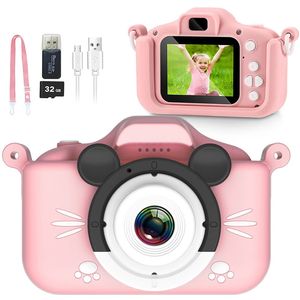 Kids Camera Toys 2000w Pixel HD Digital Video Camera Mini Slr Selfie Toy Game éducation pour enfants Cadeaux d'anniversaire de Noël 231227