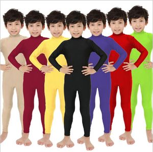 Enfants Catsuit Costumes Zentai Suit Dance Unitard Spandex Bodys Wear Skin Tights pas de capuche gants pied Fermeture à glissière arrière pour adultes