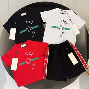 Designer Kids Clothes T-shirt Shorts Sets Baby Boys Girls Set Toddler Childrens Tee Tee Set Red White Black Black Summer Clothing Set Taille 90-150