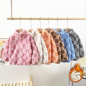 Ropa para niños Chaquetas de felpa Chaquetas de invierno engrosadas Abrigos Niños Niñas Ropa cálida Ropa para niños pequeños Ropa para niños Rosa Azul Gris Café 35JQ #