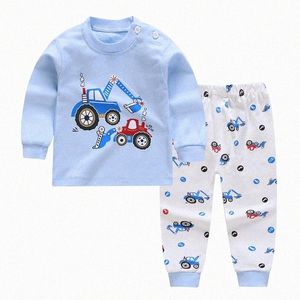 Conjuntos de ropa para niños Niños Niñas Algodón Ropa interior para bebés Niños pequeños Otoño Pantalones de manga larga Pijamas Conjunto de ropa para niños jóvenes 67VR #