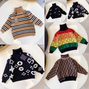 Vêtements pour enfants Pulls Pull à col haut pour enfants automne design marque Manches longues jeunes garçons filles