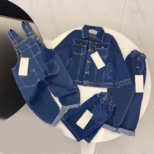 Ensembles de vêtements pour enfants fille garçon veste en jean vêtements d'extérieur haut jean manteau mode salopette classique shorts bébé pantalon veste 4 styles costumes pour enfants CSG2401098-6