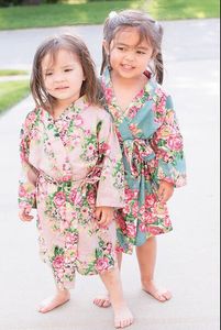 Niños algodón Floral Kimono bata Albornoz flor niños camisón para Spa fiesta boda cumpleaños