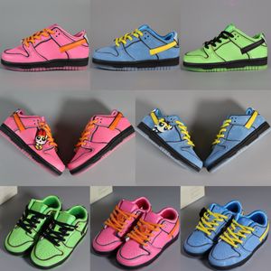 Powerpuff Kids Designer chaussures bas garçons filles bulles fleur renoncule enfant baskets skateboard formateurs nourrissons enfants jeunesse enfant chaussure US 4y 5y