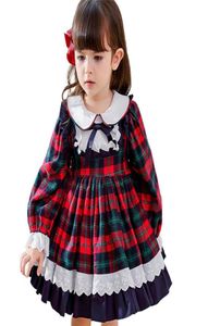 Vestido infantil para niñas, vestido de fiesta de lolita para bebés, vestido de boda de otoño e invierno para niños, vestido de baile para niñas 2020, Vestidos de princesa con lazo a cuadros 7855073