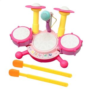 Ensemble de batterie pour enfants, instruments de musique, jouets pour tout-petits, 13 microphones de travail éducatifs, bébés E65D 240124