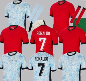 2024 Portugals Jersey Ronaldo Bruno Fernandes Diogo J. Portuguesa Uruguay Joao Felix Maillot du Portugals Pre Match Especial Bernardo Doha Kits Football Kits