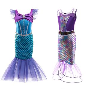 Vestido de sirena para niña pequeña, disfraz de Halloween para niños, disfraz de Cosplay elegante, vestido de fiesta de cumpleaños, ropa para niños M4204