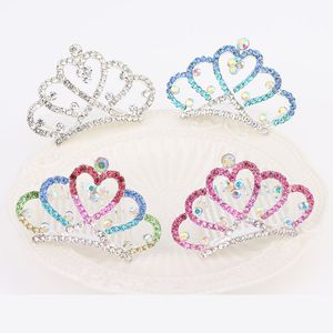 Accessoires de tête pour enfants filles 2022, tenue de fête d'anniversaire pour petite fille, couronne de diadème, 24 styles de pierres AB, strass en cristal, peigne à cheveux pour filles fleuries, cadeau photo de princesse