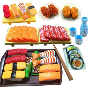 Niños Cocina Simulación Barbacoa Comida japonesa Juego de imaginación Sushi Atún Camarones Wasabi Sashimi Juego de juguetes Niña Niño Juguetes de cocina Modelo 240104
