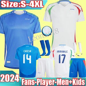 2024 Italie 125 ans maillots de football version joueur Maglie da Calcio TOTTI VERRATTI CHIESA Italia 24 25 chemises de football hommes ensemble enfants kit uniforme