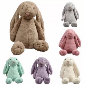 Niños Long Ear Bunny Rabbit Dolls Soft Rellenos Animales Durmiendo Lindo Dibujos animados Peluche Juguete Niños Pascua Cumpleaños Regalo FY7485