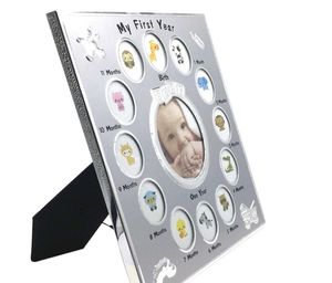 Kids PO Frame My première année Baby Gift Kids Birthday Gift Home Family Decoration Ornements 12 mois combinaison photo Frame1027319